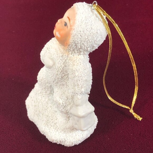 Vintage Christmas Ornament Snowbaby Snow Scene Covered Feet Lantern Figurine - Picture 6 of 9